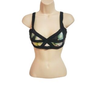 Sheridyn Fisher Tropez Floral Cage Bikini Top Small